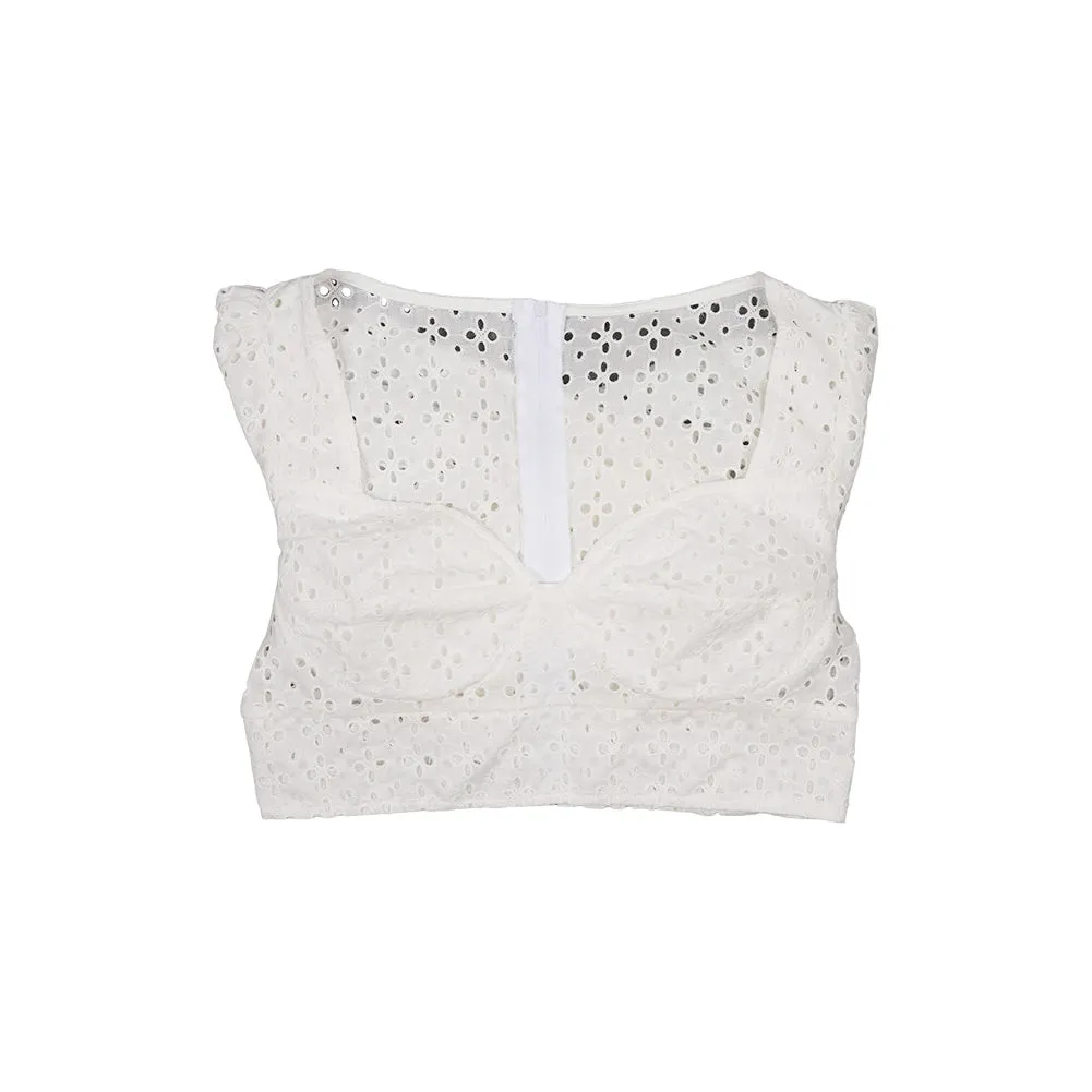 Barbie 2023 Margot Robbie Puff Sleeves White Cropped Top Cosplay Costume Halloween Carnival