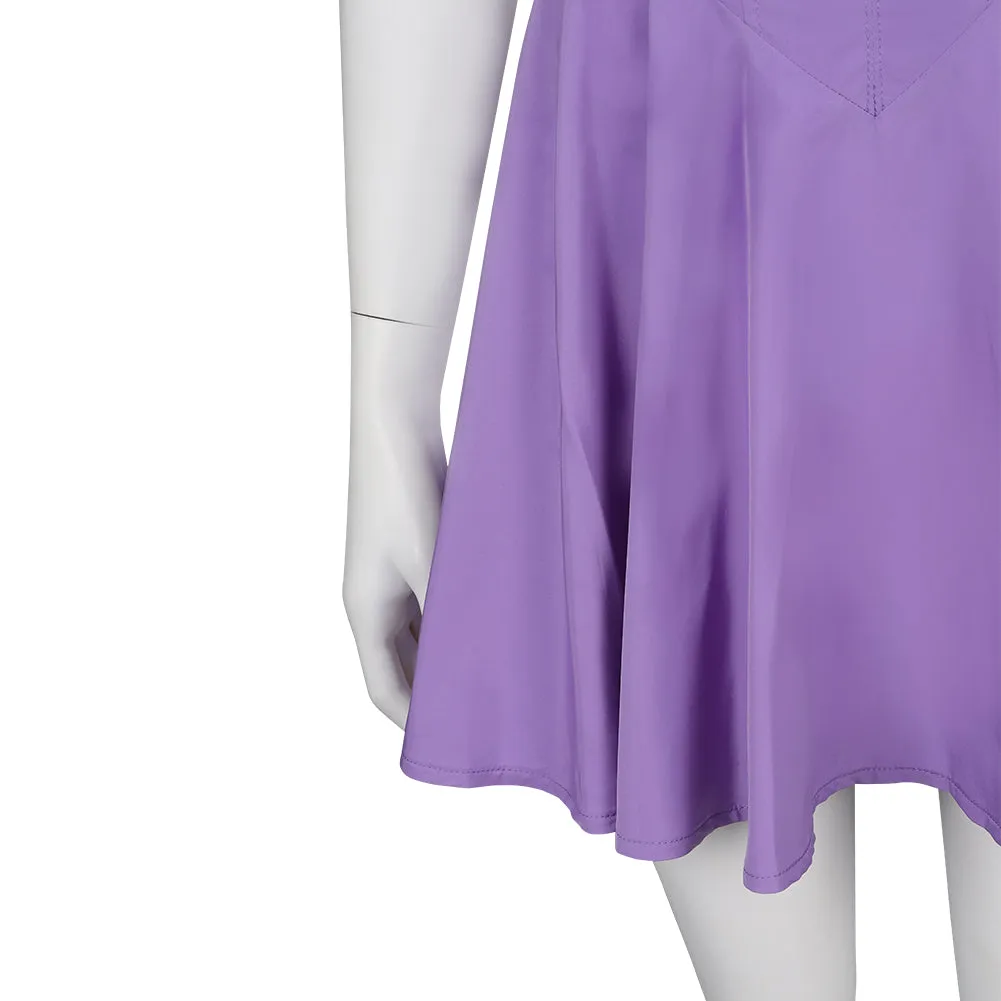 Barbie 2023 The Writer Barbie Purple Dress Cosplay Costume Halloween Carnival Suit