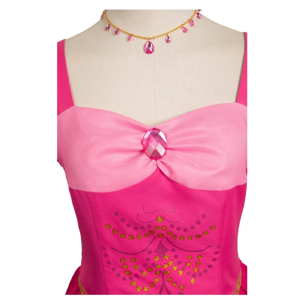 Barbie Corinne Pink Dress Cosplay Costume Halloween Carnival Suit