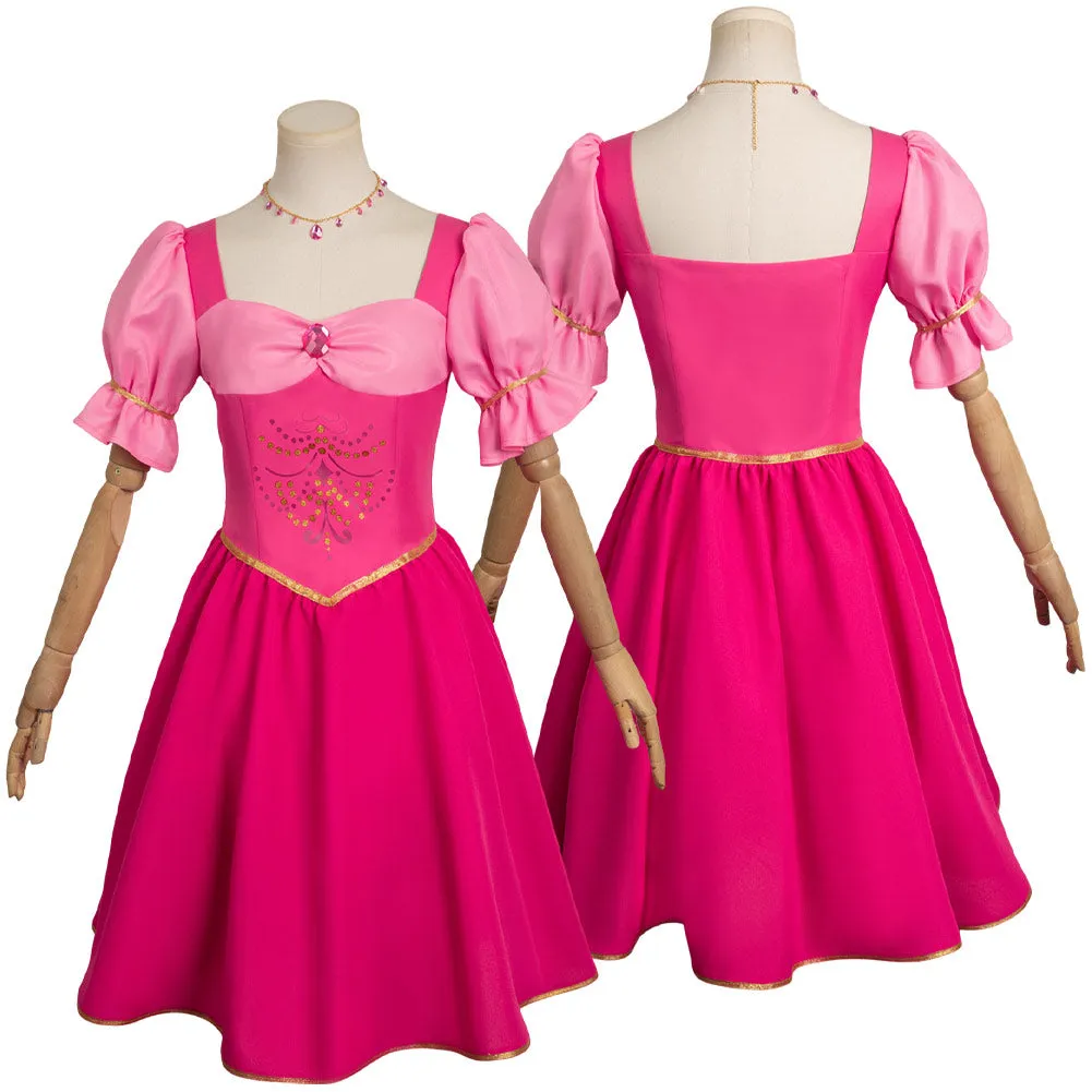 Barbie Corinne Pink Dress Cosplay Costume Halloween Carnival Suit