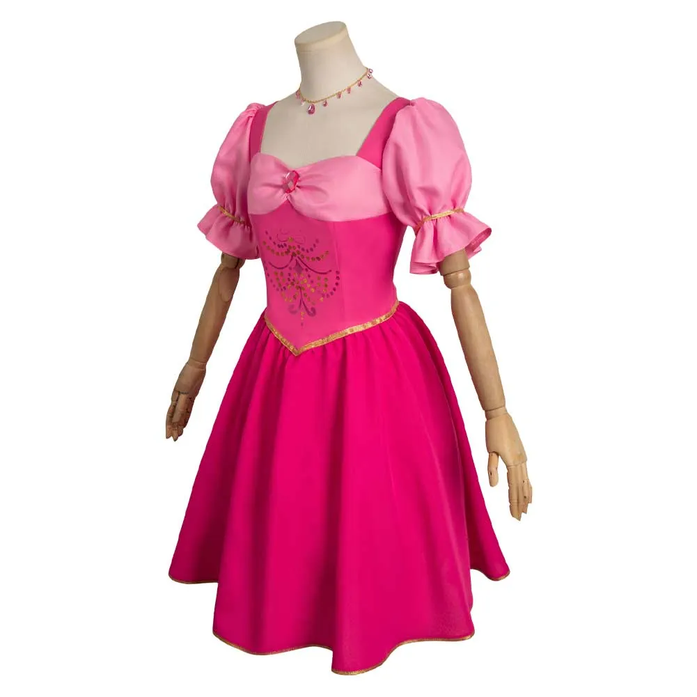Barbie Corinne Pink Dress Cosplay Costume Halloween Carnival Suit