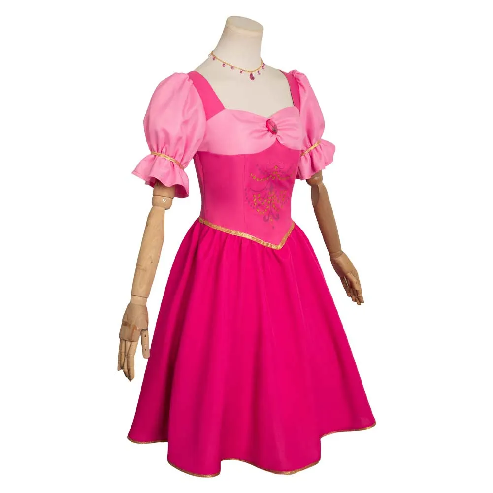 Barbie Corinne Pink Dress Cosplay Costume Halloween Carnival Suit