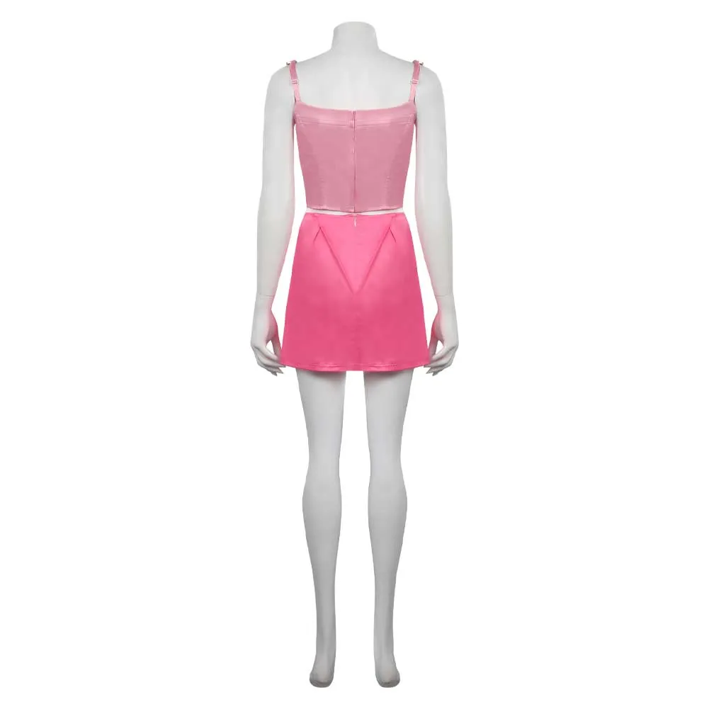 Barbie Margot Robbie Cosplay Costume Suspender Split Skirt Outfits Halloween Carnival Suit