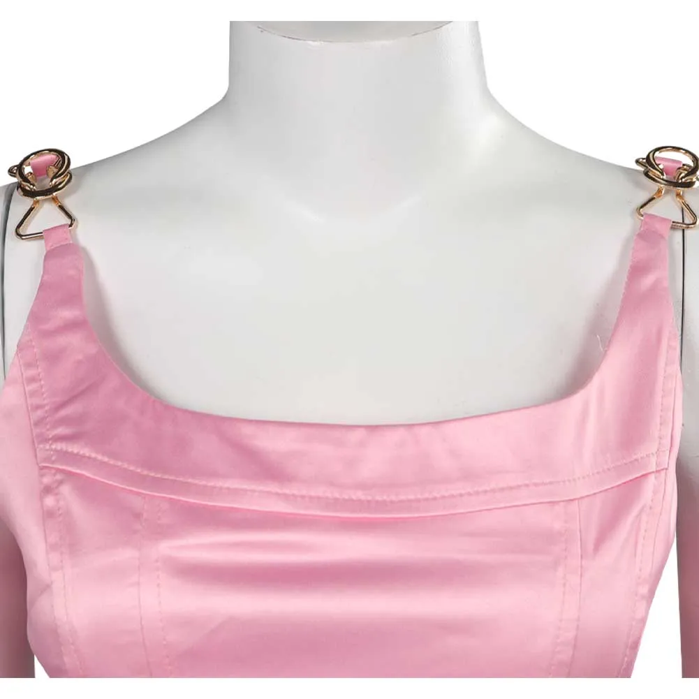 Barbie Margot Robbie Cosplay Costume Suspender Split Skirt Outfits Halloween Carnival Suit