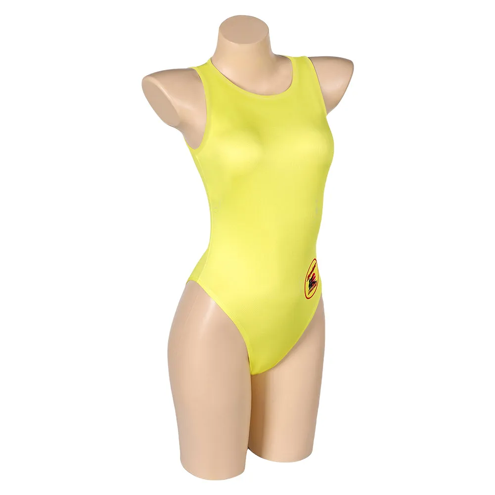 Baywatch Yellow One Piece Swimsuit Swimwear Cosplay Costume Outfits