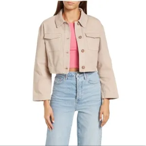 BCBGeneration Crop Cotton Twill Jacket