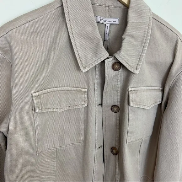 BCBGeneration Crop Cotton Twill Jacket