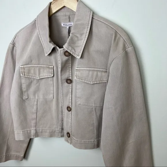 BCBGeneration Crop Cotton Twill Jacket