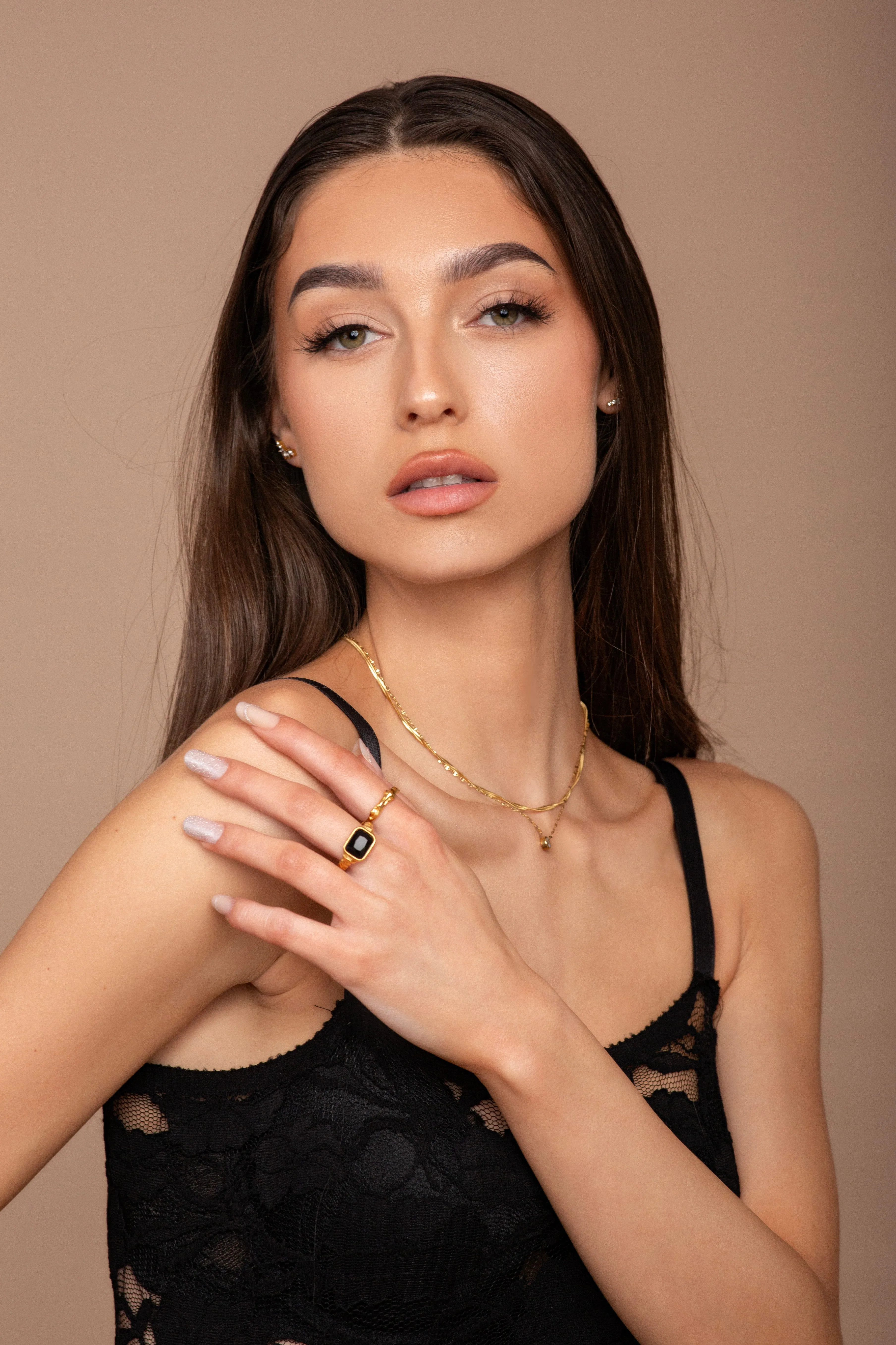 Beatrice Black Signet Ring