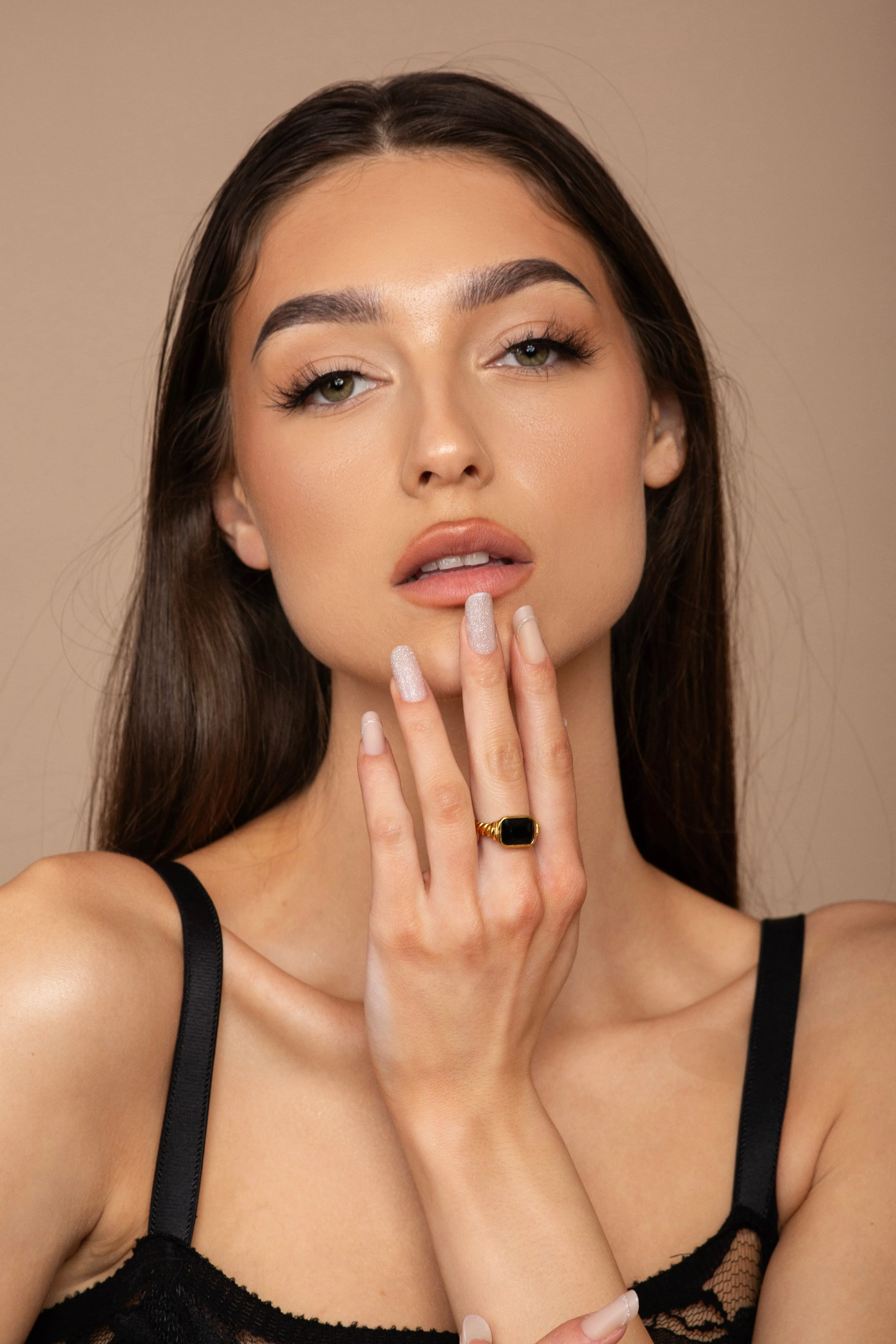 Beatrice Black Signet Ring