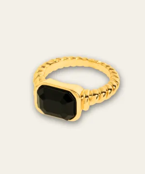Beatrice Black Signet Ring
