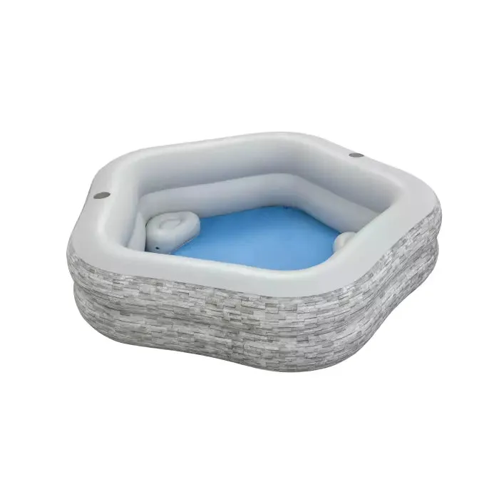 Bestway 7' X 6'9" X 21"/2.13M X 2.06M X 53CM Truprint Stone Family Pool (Contents:1 pool,repair patch)