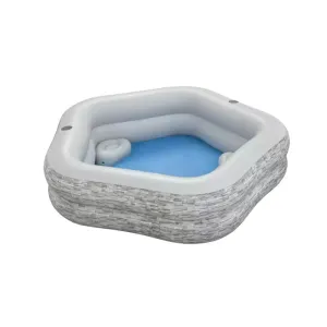 Bestway 7' X 6'9" X 21"/2.13M X 2.06M X 53CM Truprint Stone Family Pool (Contents:1 pool,repair patch)
