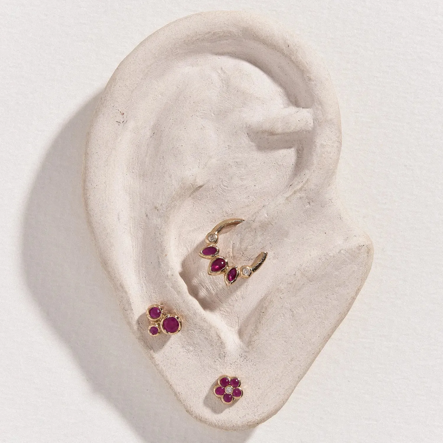 Bezel Flower Stud