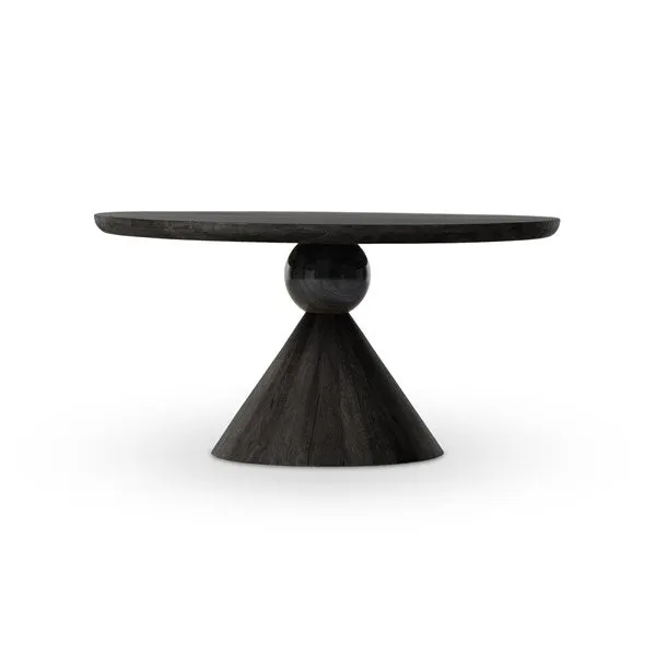 BIBIANNA DINING TABLE-WORN BLACK
