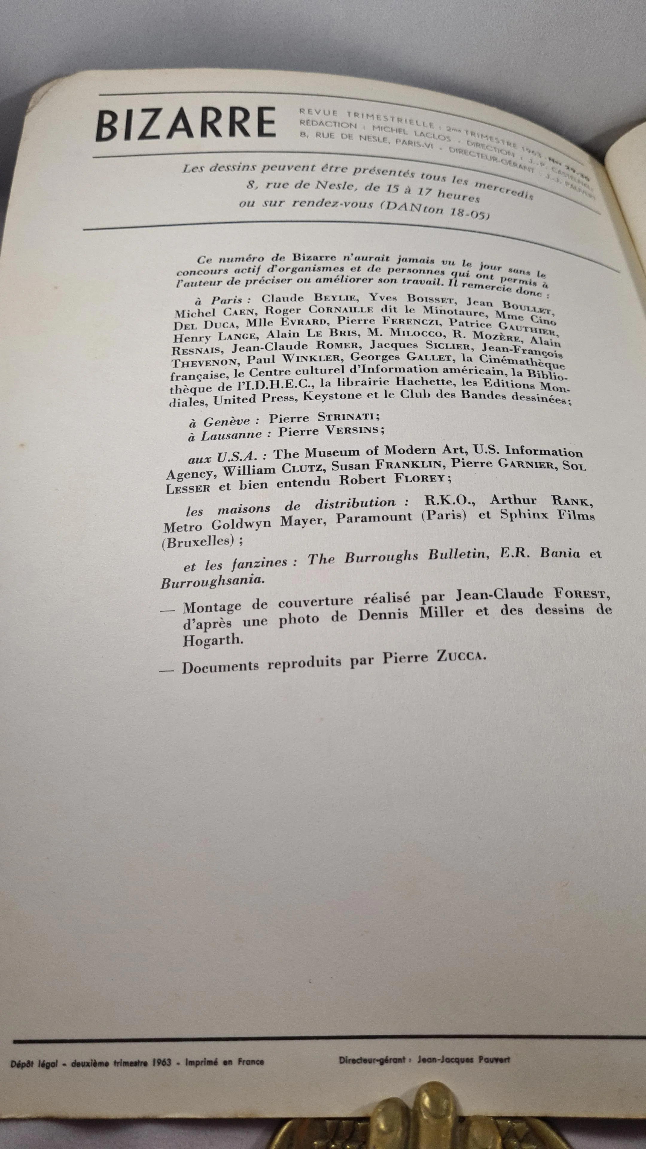 Bizarre Number 29-30 Quarterly Review 1963, French Magazine