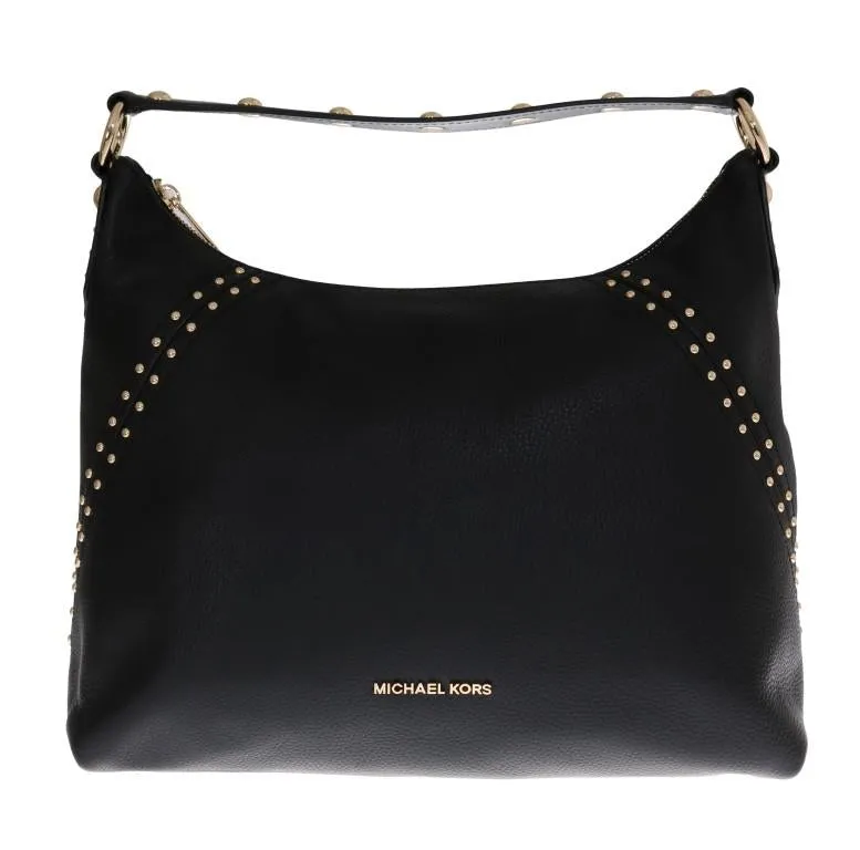 Black ARIA Leather Shoulder Bag