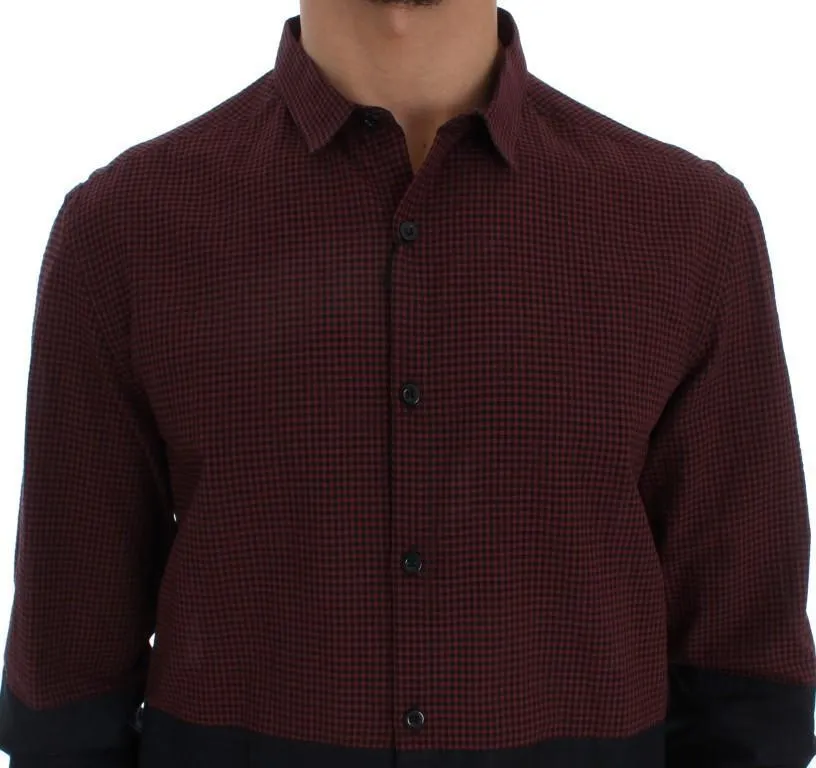 Black Red Cotton Logo Casual Shirt