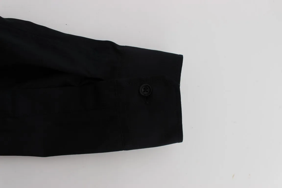 Black Red Cotton Logo Casual Shirt