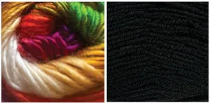BLACK ( Woolicious) / COLORFUL DREAMING ( Chromatic) Mandala Pillow