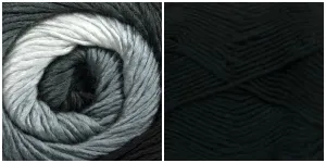 BLACK (Woolicious) PLATINUM (Chromatic Wool) Mandala Pillow