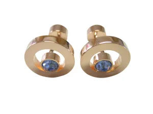 Blue Gem Circle Design Cufflinks
