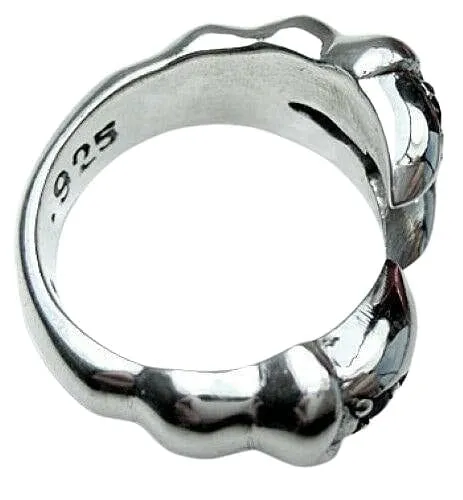 Blue Sapphire Sterling Silver Gothic Claw Ring