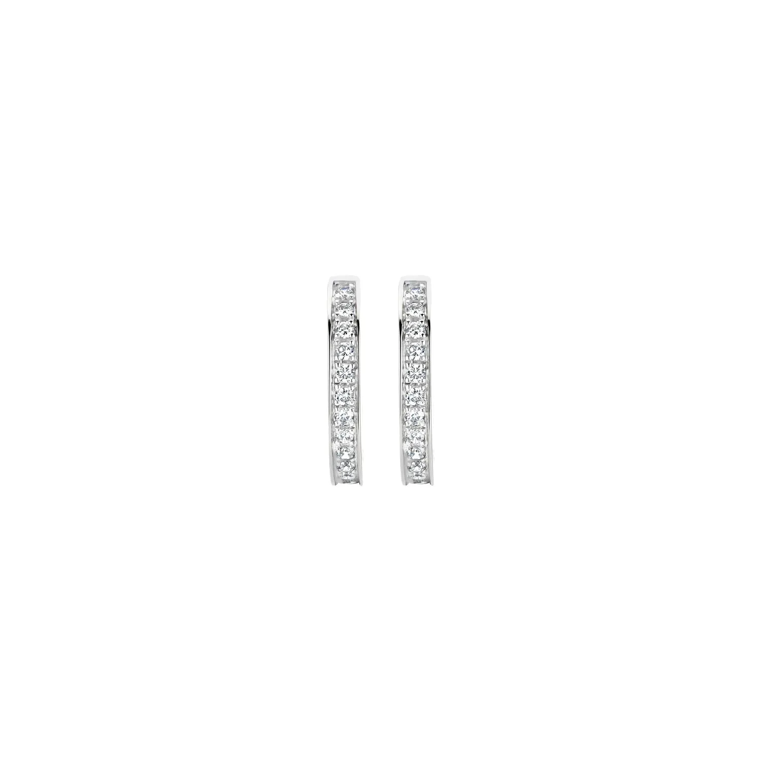 Blush - Boucles d'oreilles créoles - Or Blanc 14k, Zircons (7163WZI)