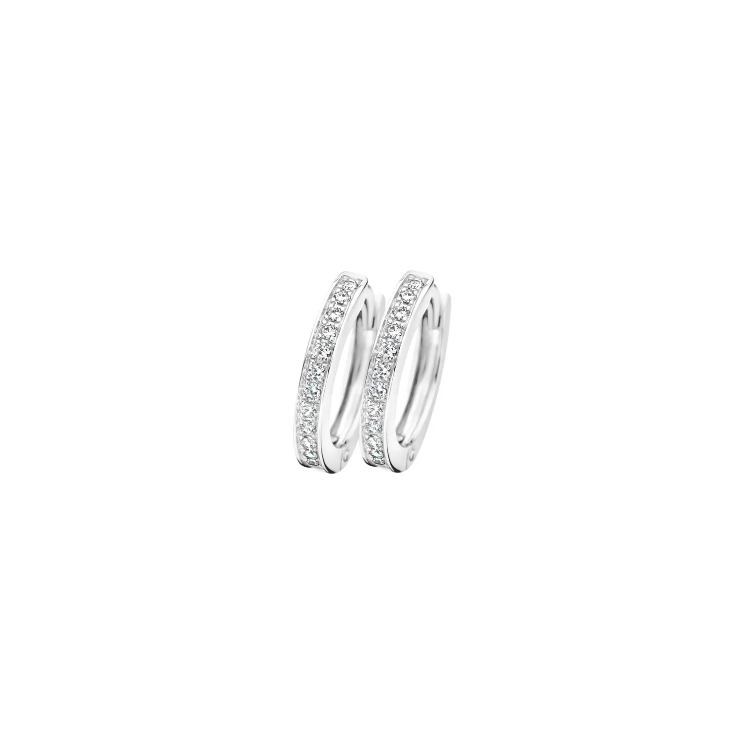 Blush - Boucles d'oreilles créoles - Or Blanc 14k, Zircons (7163WZI)