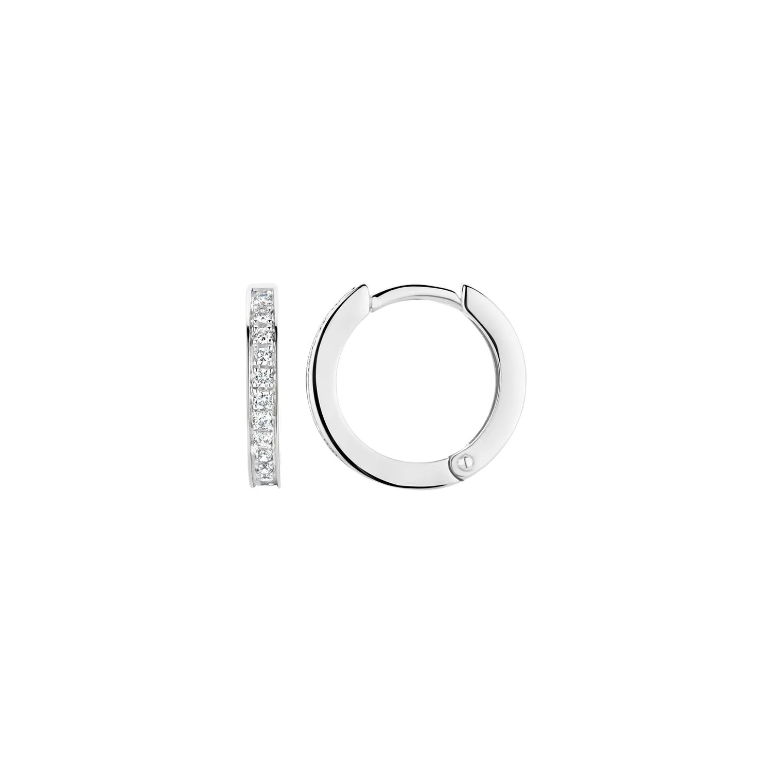 Blush - Boucles d'oreilles créoles - Or Blanc 14k, Zircons (7163WZI)