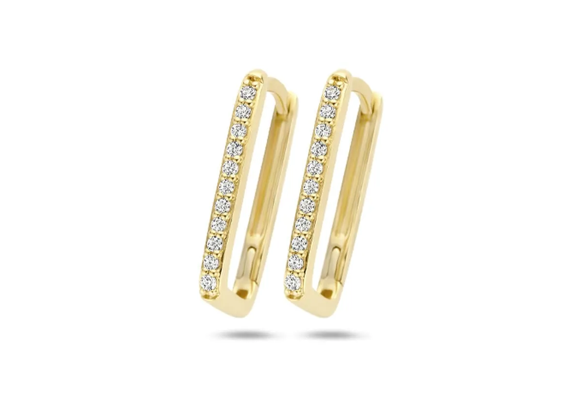 Blush - Boucles d'oreilles créoles - Or Jaune 14k, Zircon (7318YZI)