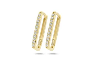 Blush - Boucles d'oreilles créoles - Or Jaune 14k, Zircon (7318YZI)