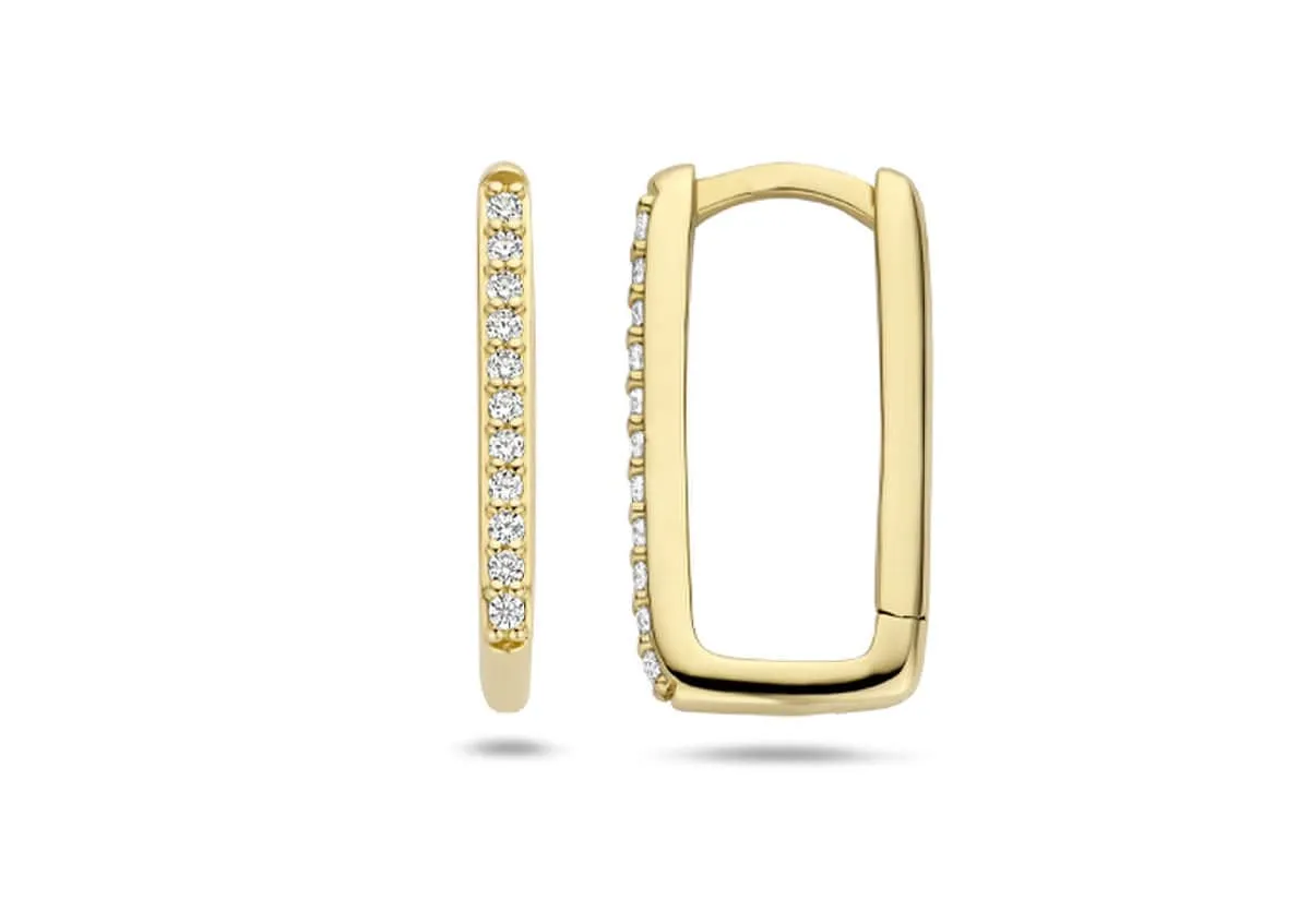 Blush - Boucles d'oreilles créoles - Or Jaune 14k, Zircon (7318YZI)