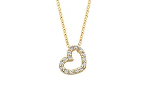 Blush - Collier Cœur - Or Jaune 14k et Zircons (3072YZI)