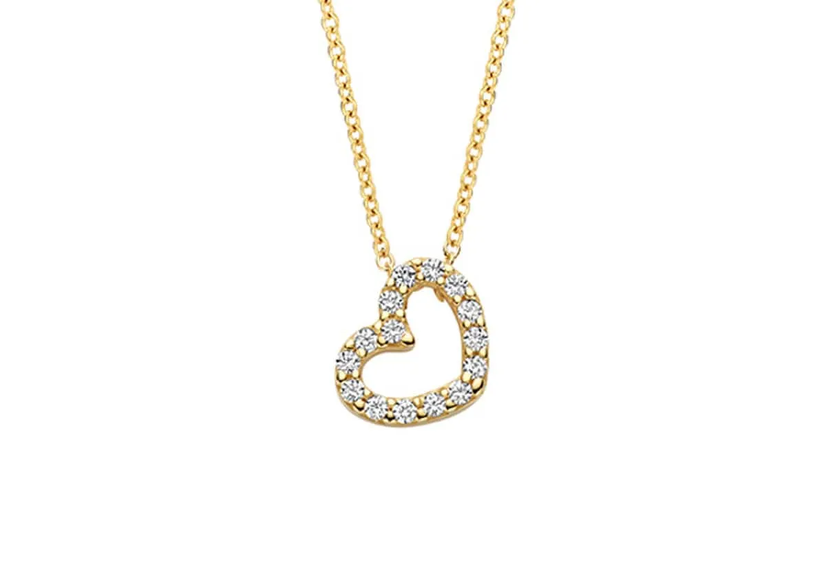 Blush - Collier Cœur - Or Jaune 14k et Zircons (3072YZI)