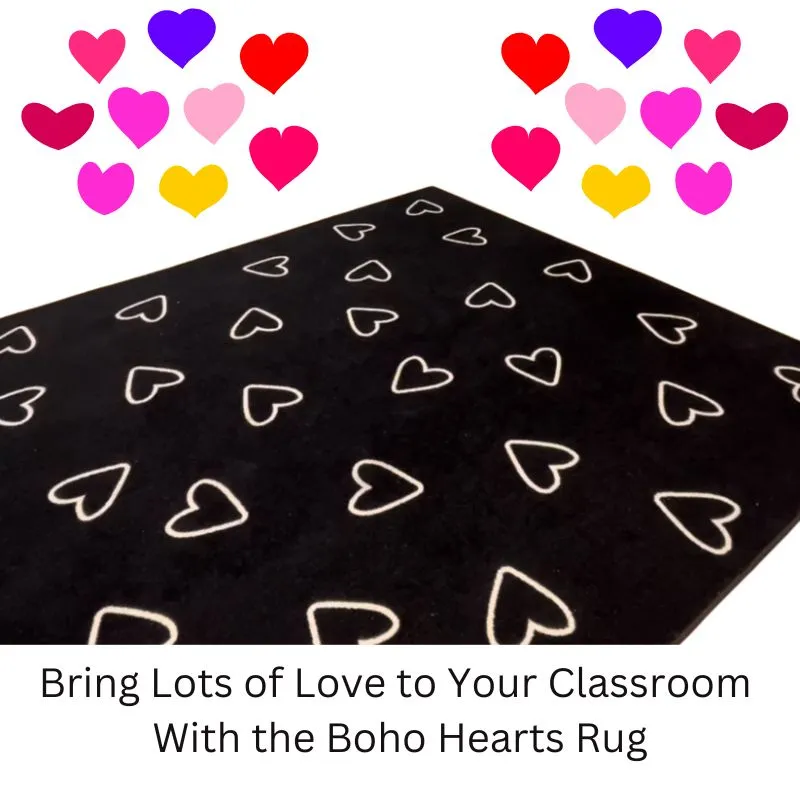 Boho Hearts Classroom Rug