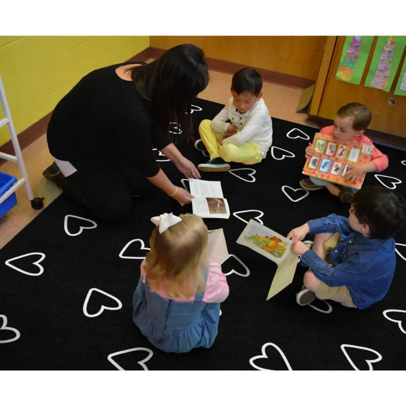 Boho Hearts Classroom Rug