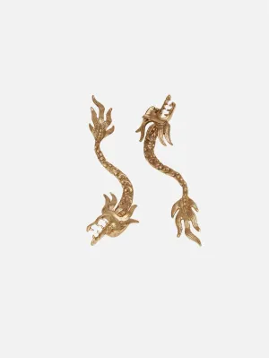 Bold Dragon Earrings - Gold
