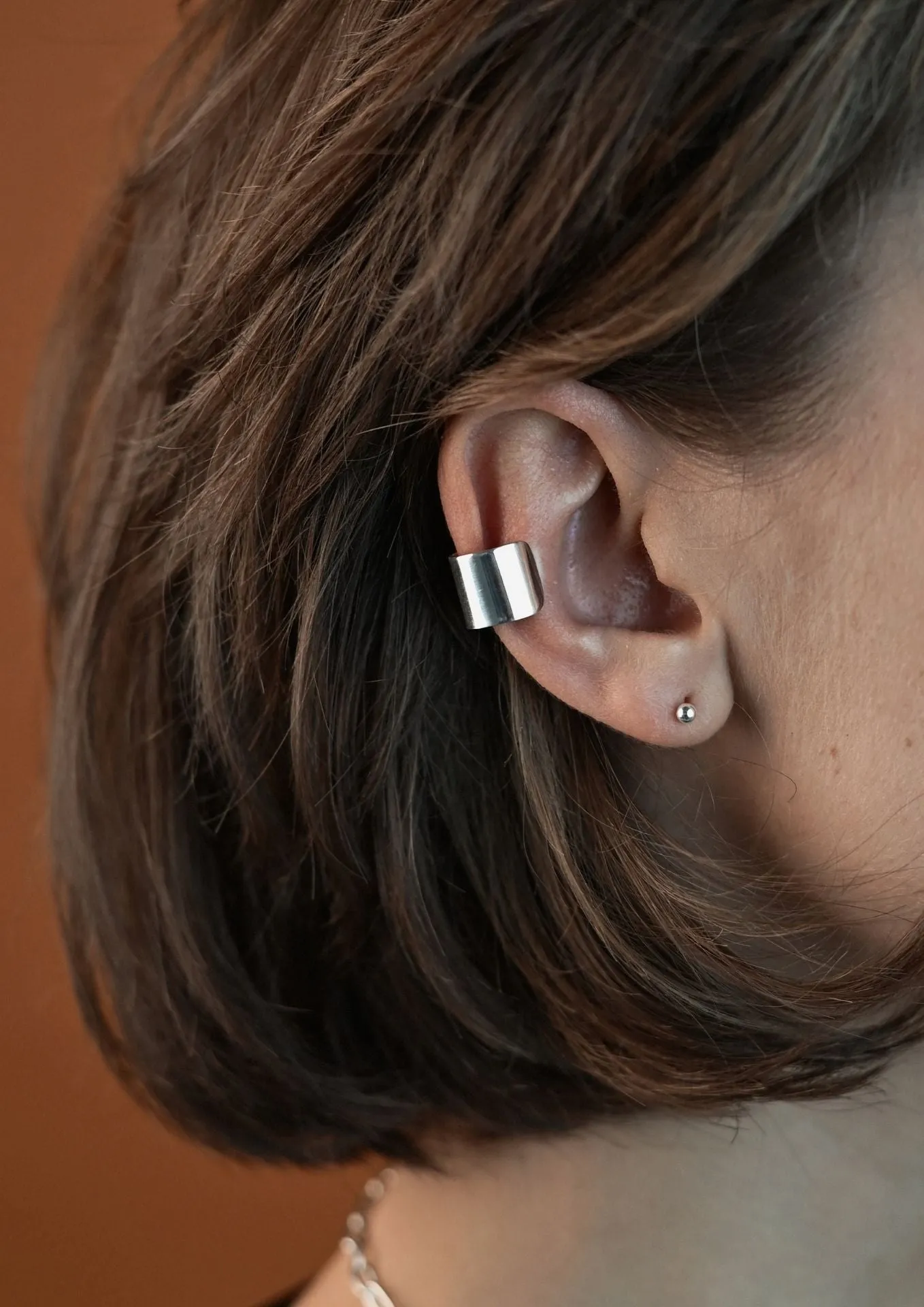Bold Flat Ear Cuff Silver