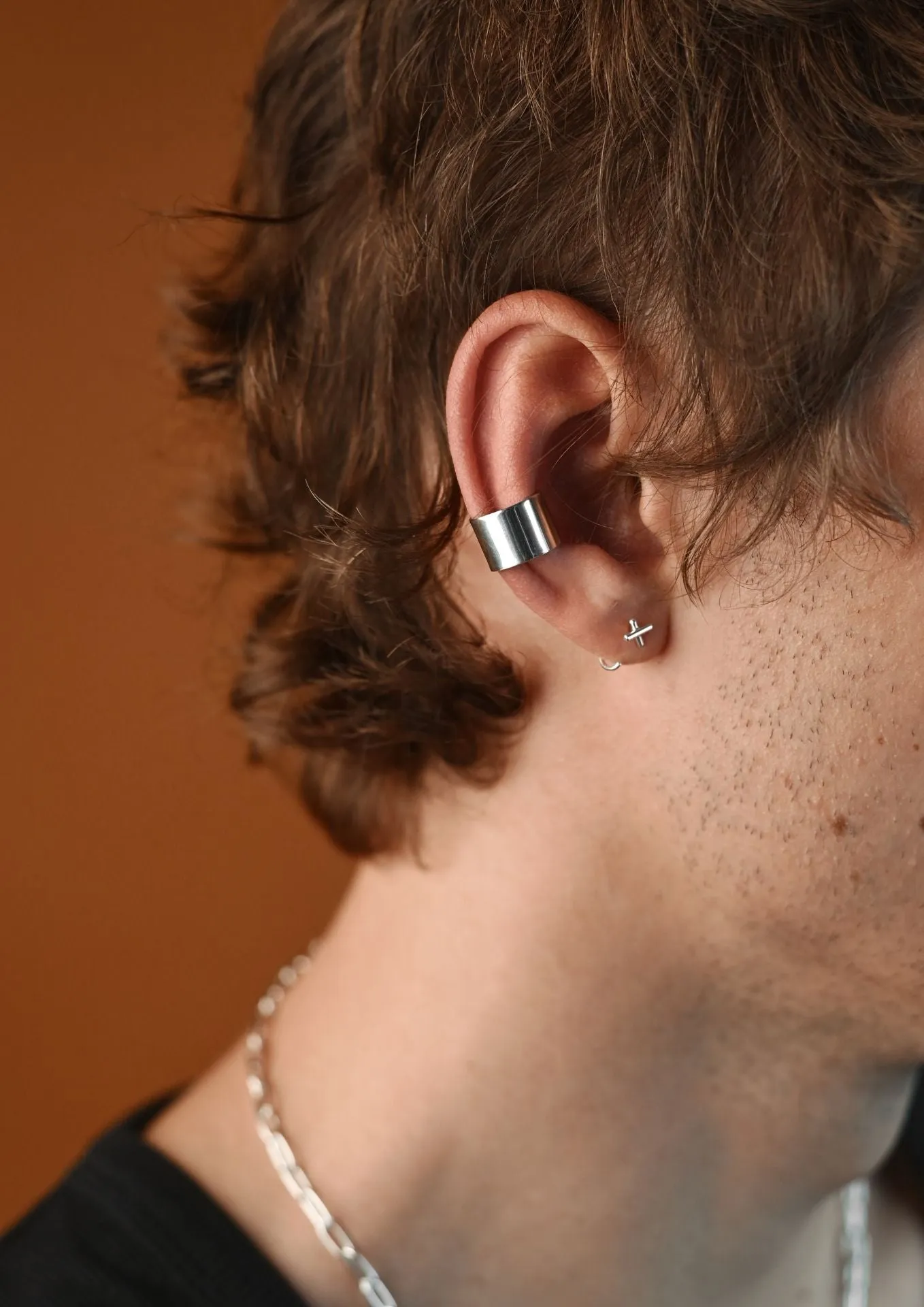 Bold Flat Ear Cuff Silver
