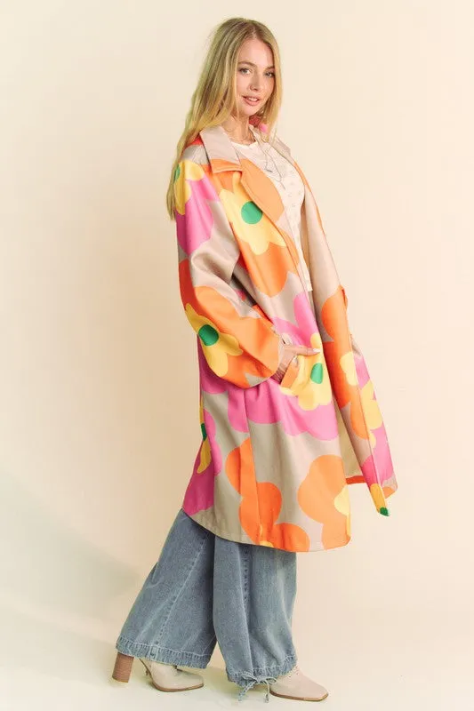 Bold Retro Print Floral Jacket
