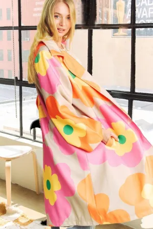 Bold Retro Print Floral Jacket