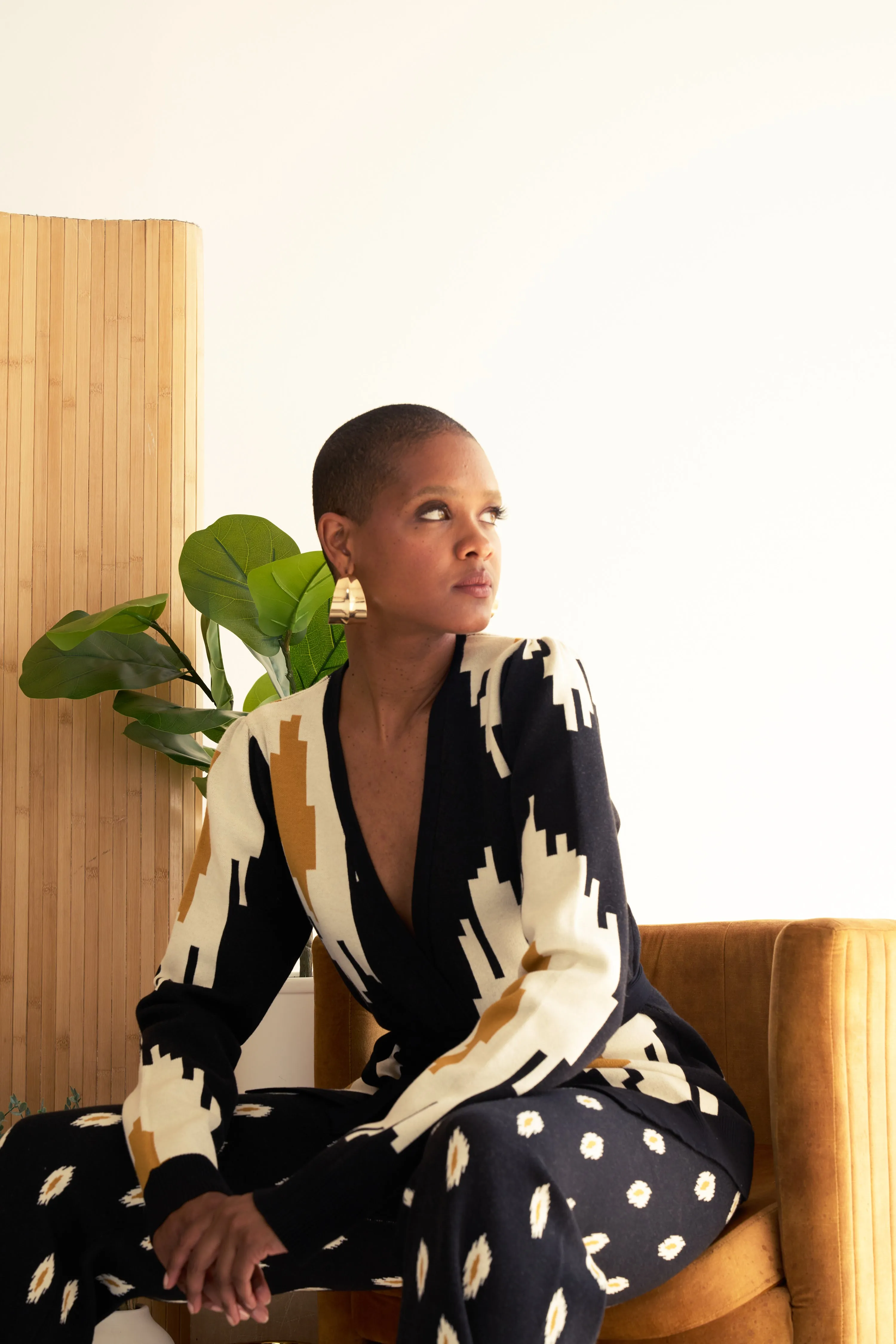 Bold Tribal Dot Wrap Cardigan
