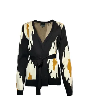 Bold Tribal Dot Wrap Cardigan