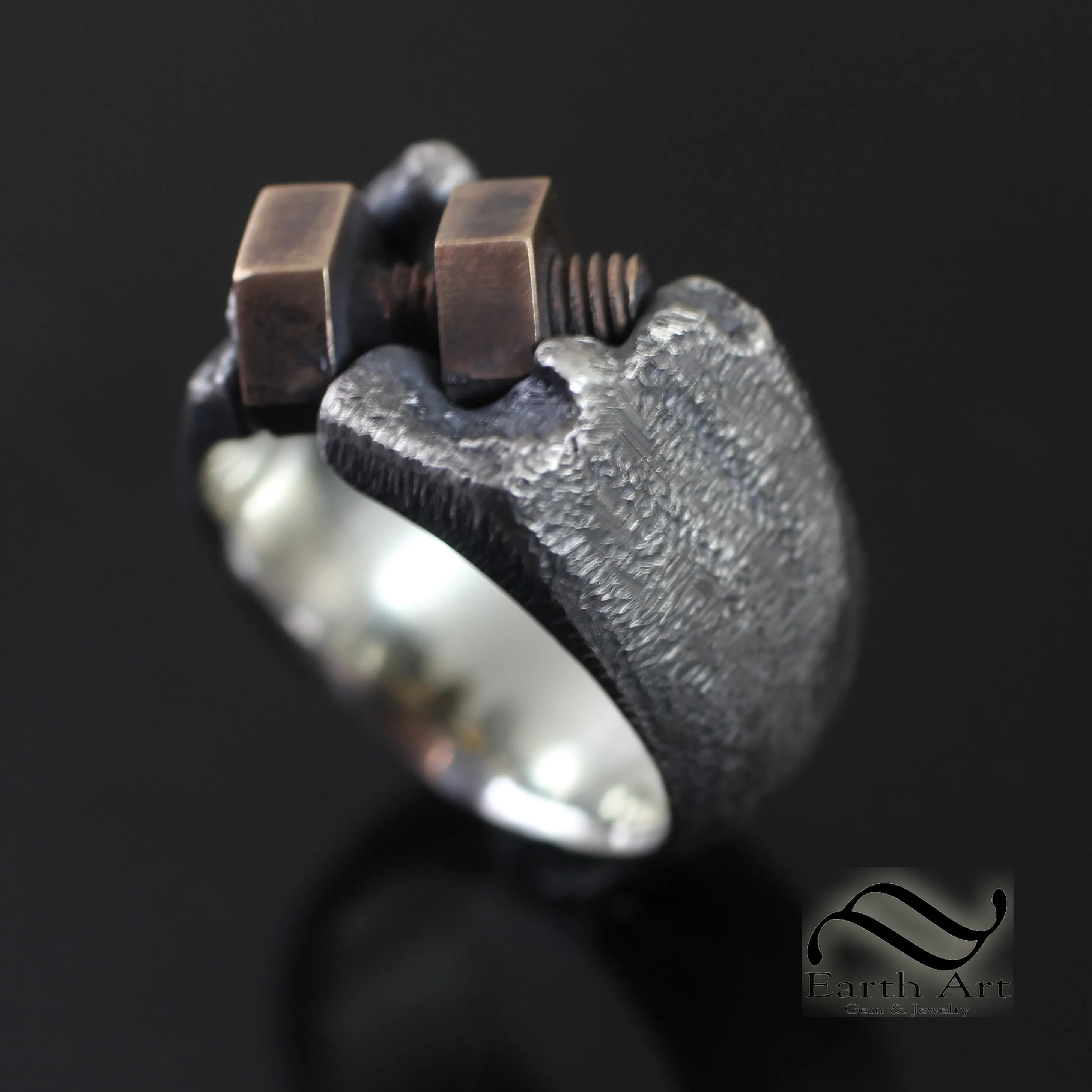 Bolted Signet - Sterling and Bronze