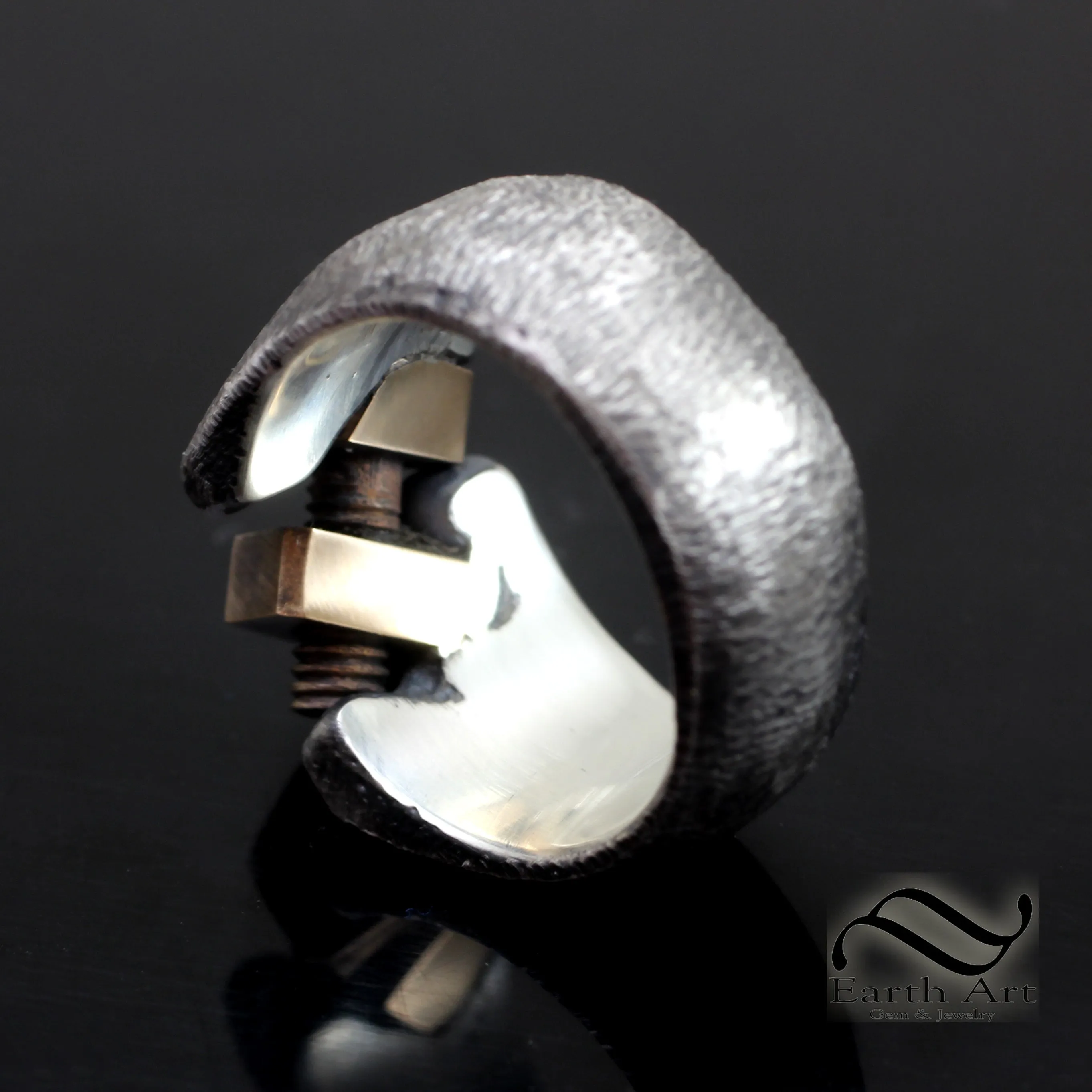 Bolted Signet - Sterling and Bronze