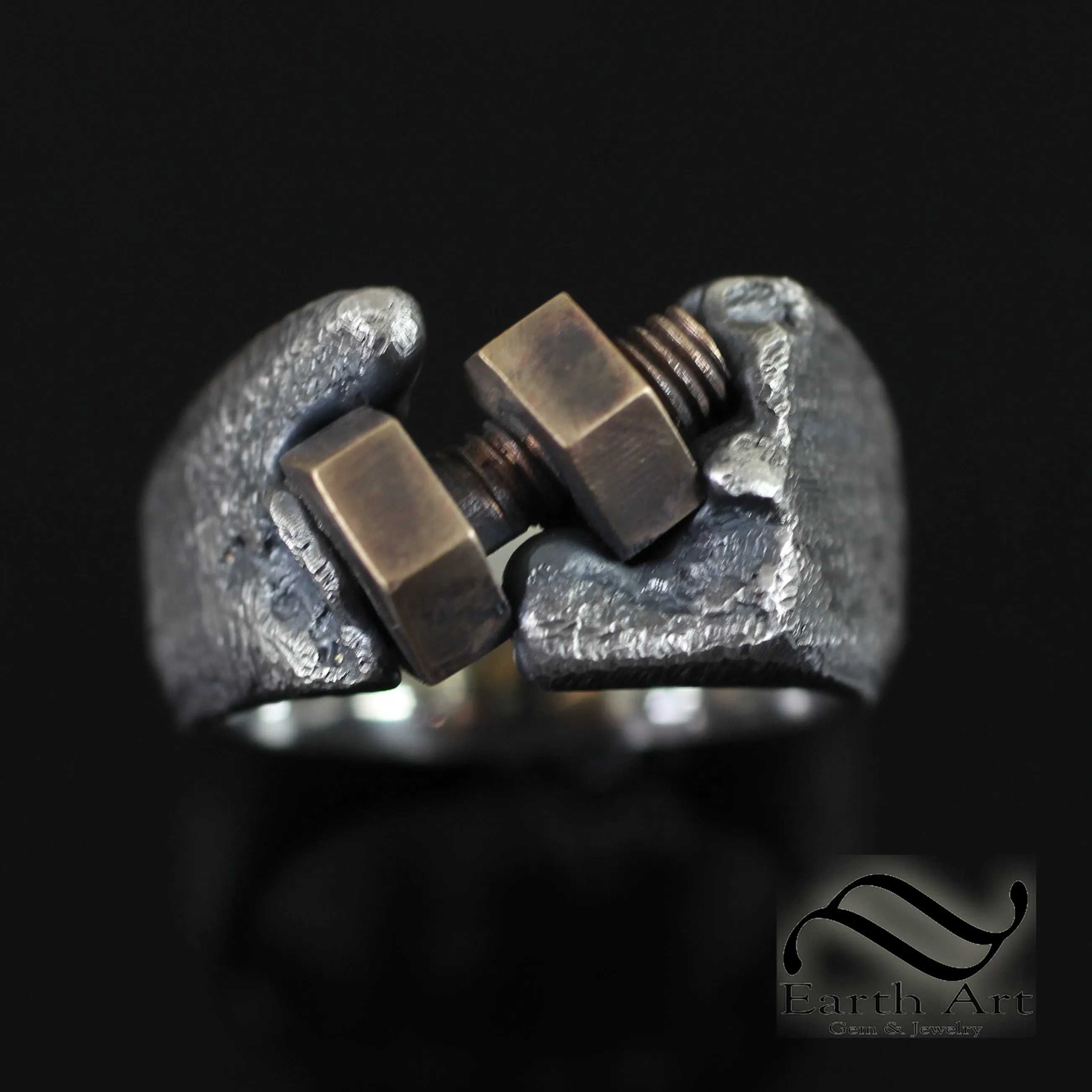 Bolted Signet - Sterling and Bronze