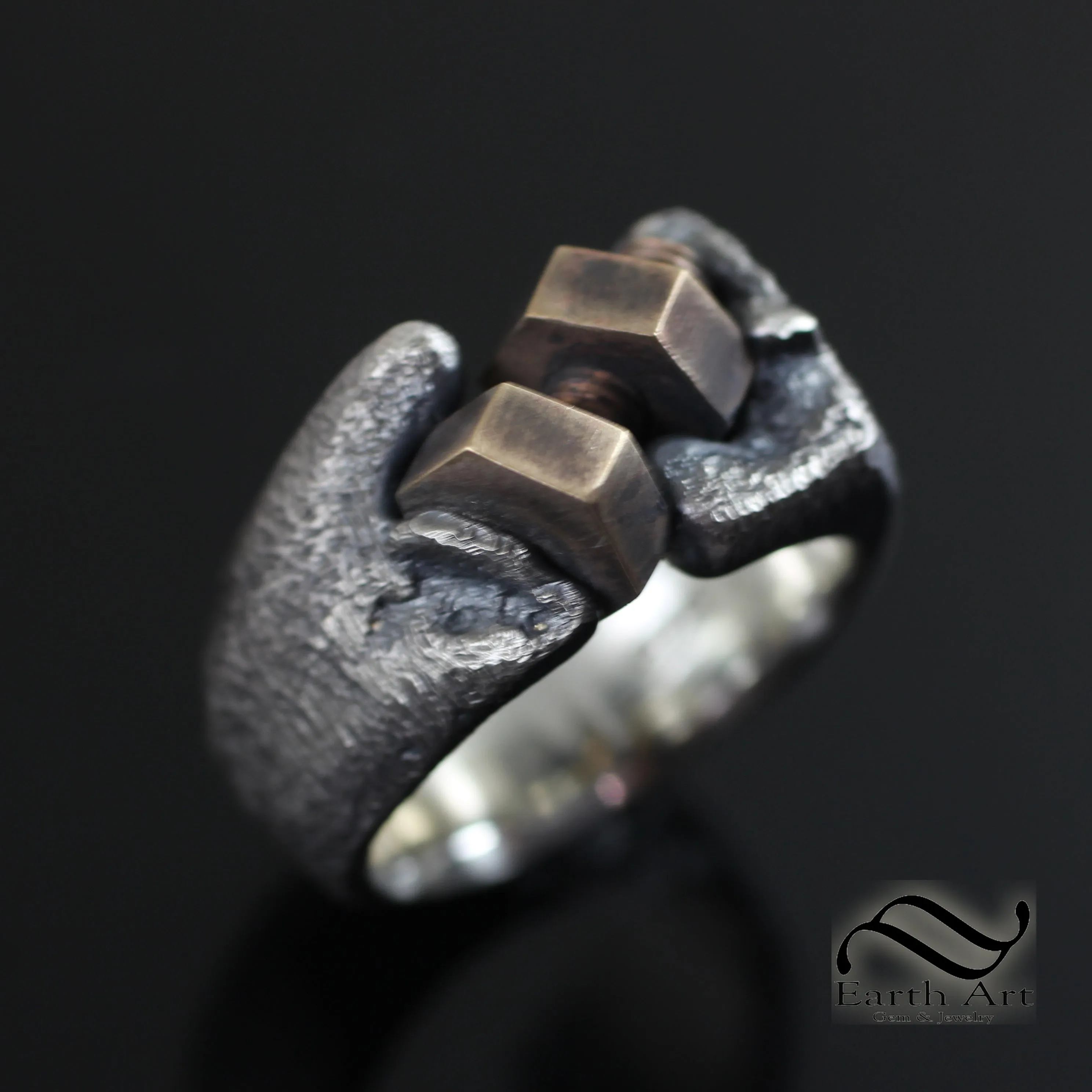 Bolted Signet - Sterling and Bronze