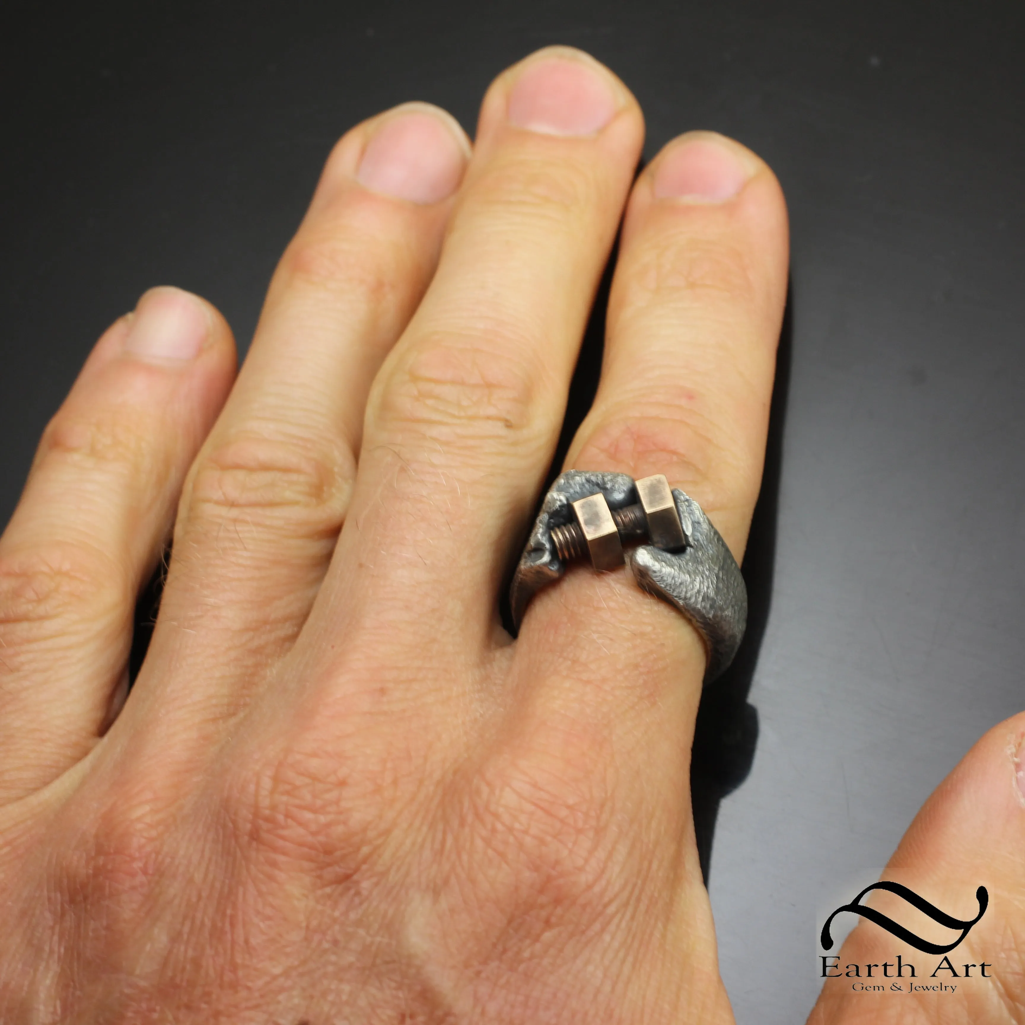 Bolted Signet - Sterling and Bronze