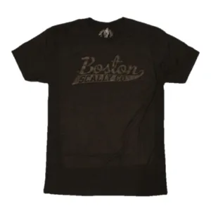 Boston Scally The Original Tee T-Shirt - Black with Black Script